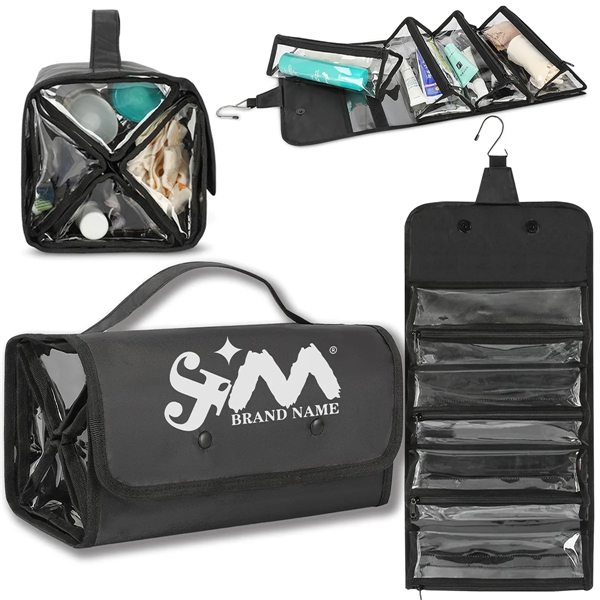 4 In 1 Detachable Hanging Roll-Up Travel Toiletry Makeup Bag