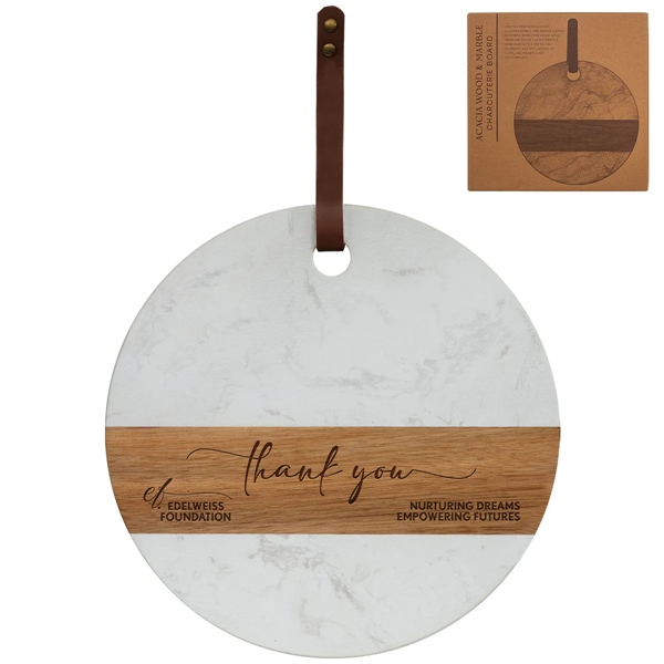 Acacia Wood & Marble Charcuterie Board