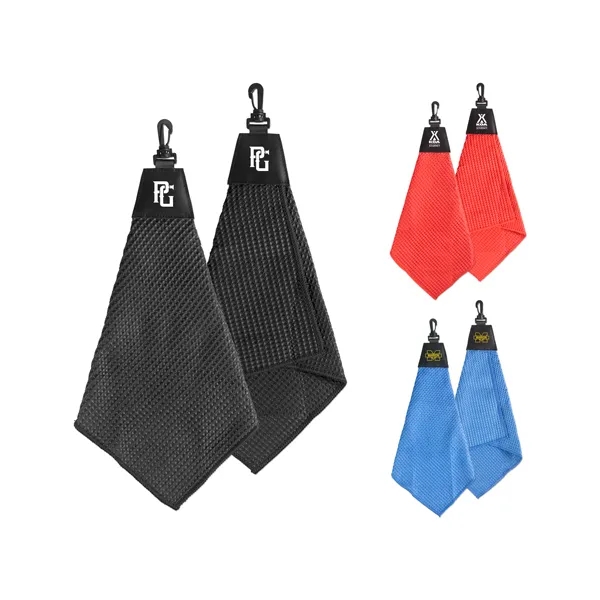 Tri-Fold Waffle Towel with Clip