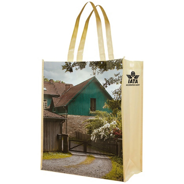 Full Color Sublimated PET Non-Woven Tote Bag w/ Gusset