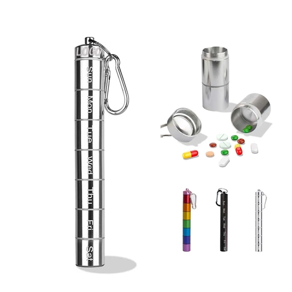 Weekly 7 Day Travel Friendly Waterproof Pill Case Container