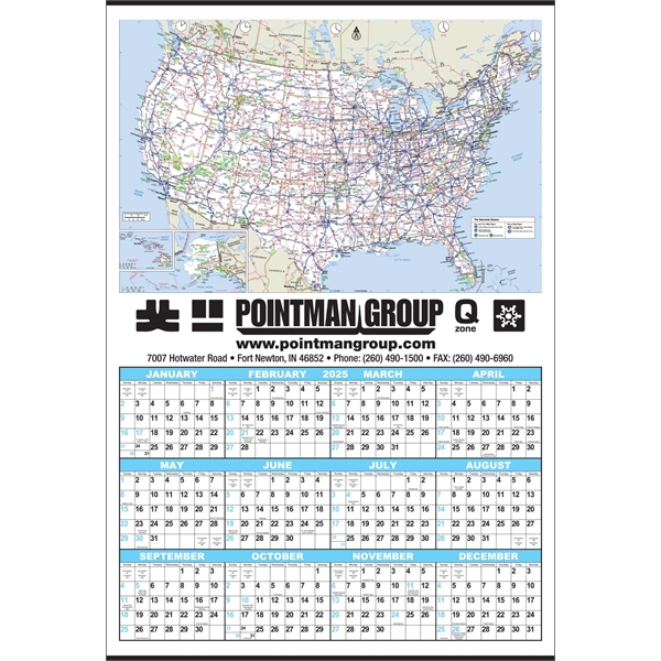 Small U.S. Map Year-In-View® Calendar