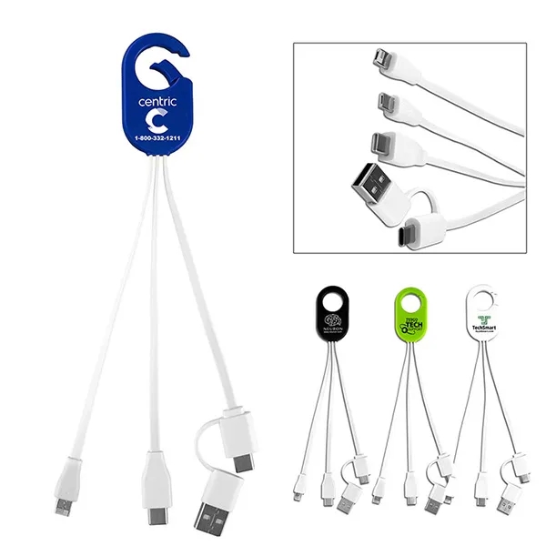 5-in-1 Cell Phone Charging Cable with Carabiner Clip