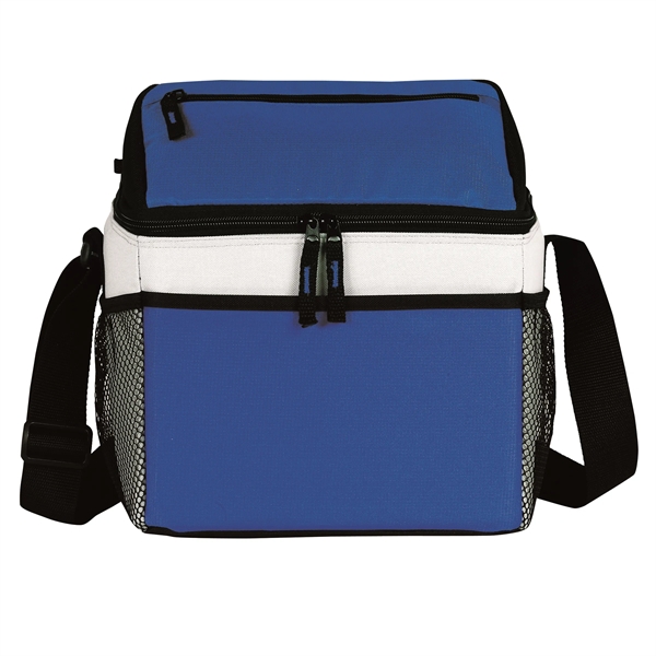 8 Can Dual Compartment Cooler Bag with Two-Tier Storage