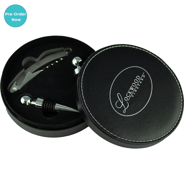 Vino Vinyl Leather Wine Opener Set 