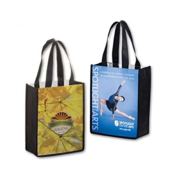 2 Sided Sublimated PET Non-Woven Tote Bag w Gusset 8"x10"x4"