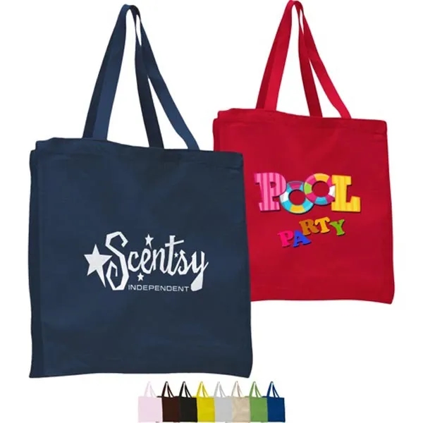 12 oz.Classic Book Tote Bags w/ Gusset Canvas (14"X15"X4")