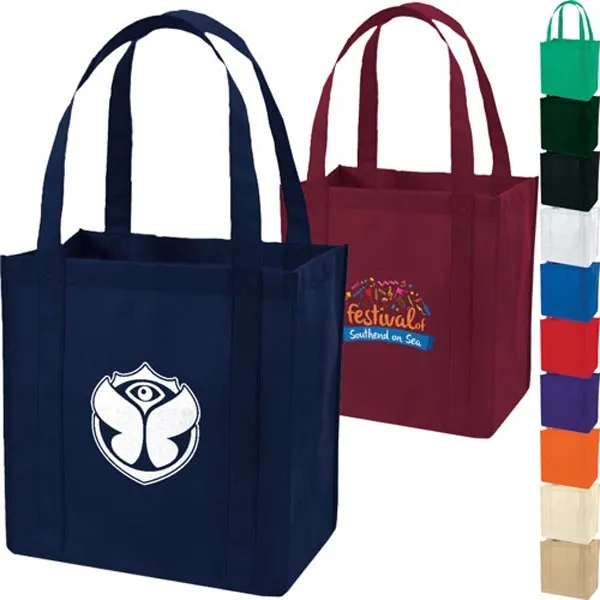 Non-Woven Tote Shopping Bag With bottom Gusset (12"x13"x8")