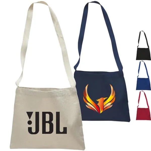 12 Oz. Small Cotton Canvas Messenger Bag With Long Straps