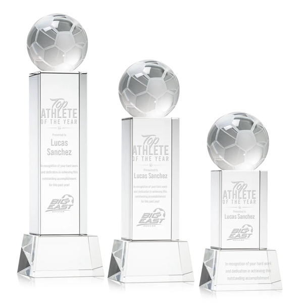 Soccer Ball Award on Belcroft Base - Clear