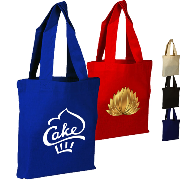 100% Cotton Canvas Sheeting Medium Tote Bag W/ Mini Gusset