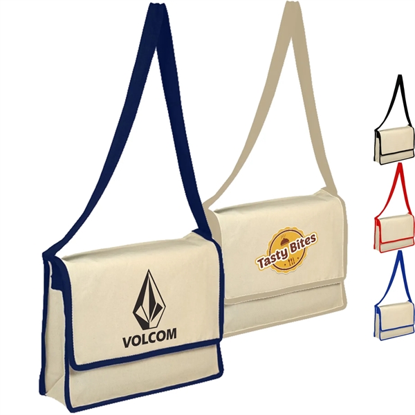 100% Cotton Canvas Massenger Bag With Flap