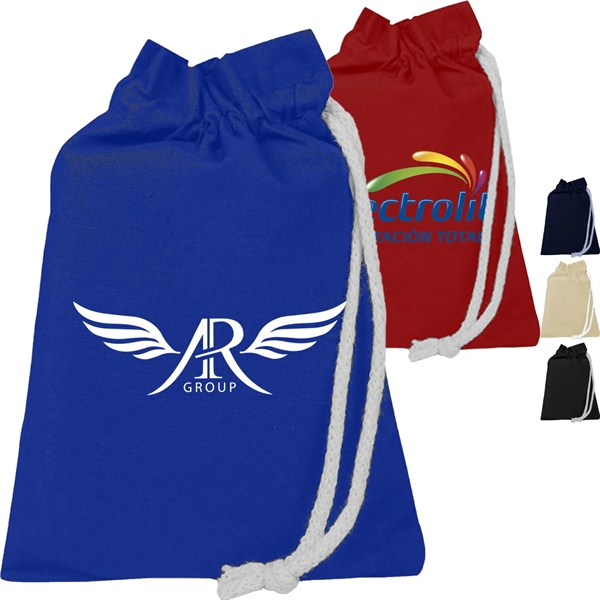 100% Cotton Sheeting Passport Drawstring Bag