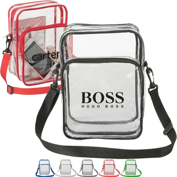 PVC Crossbody Messenger Stadium Clear Bag