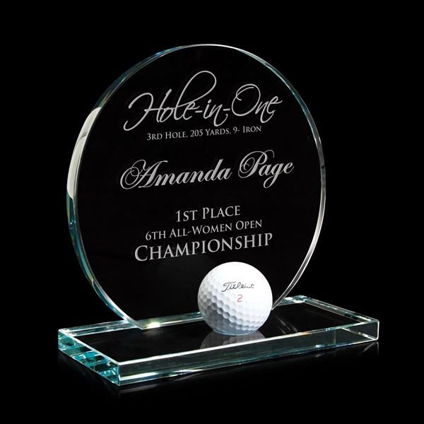 Jade Hole-In-One Premium Glass Golf Award