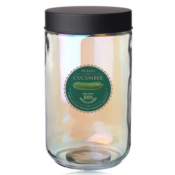 Luminous 50 oz Iridescent Glass Storage Jars