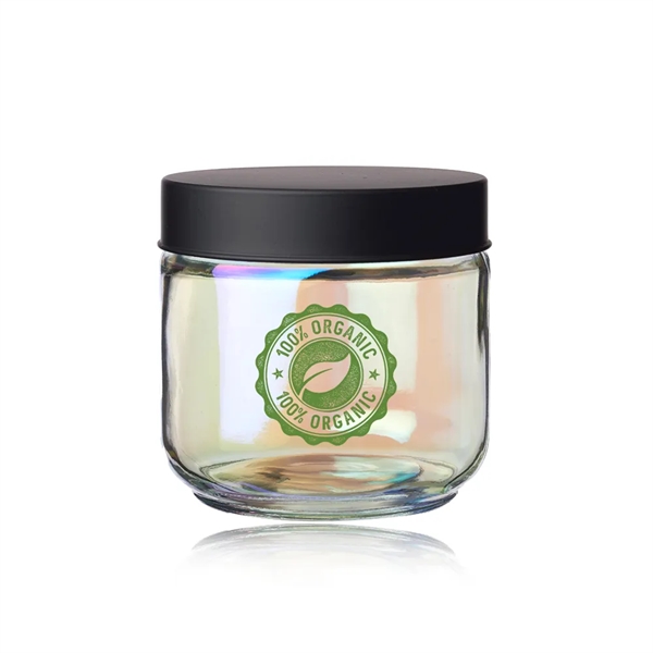 Luminous 23 oz Iridescent Glass Storage Jar