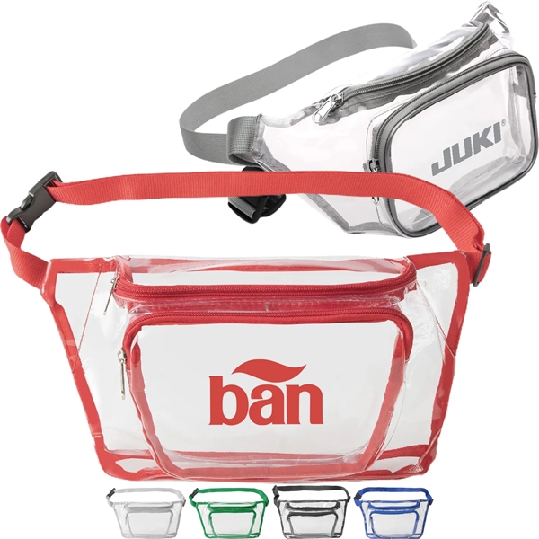 Rock'it 3-Day Clear Fanny Pack w/ Three Zipper Pockets