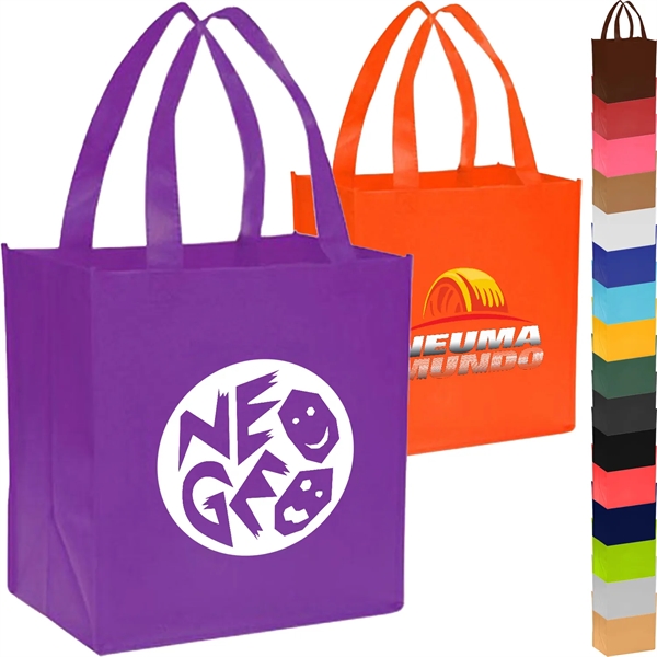 Grocery Non Woven Gusset Tote Bag USA Decorated (12"X13"X8")