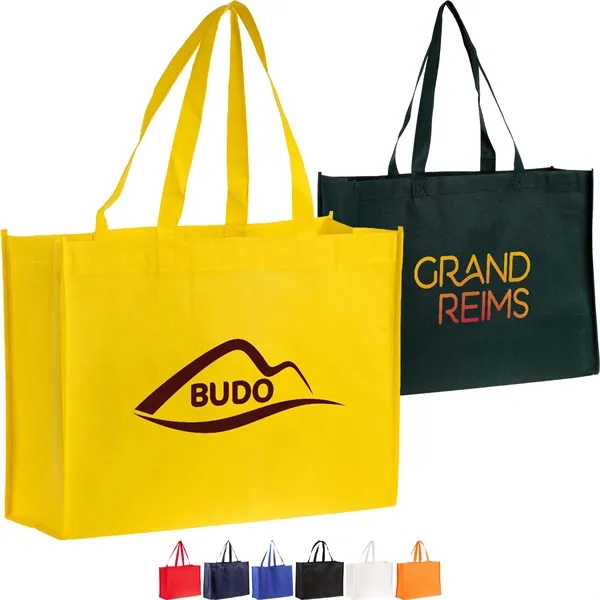 Non-Woven Shopping Gusset Tote Bag USA Decorated (16"x12"x6)