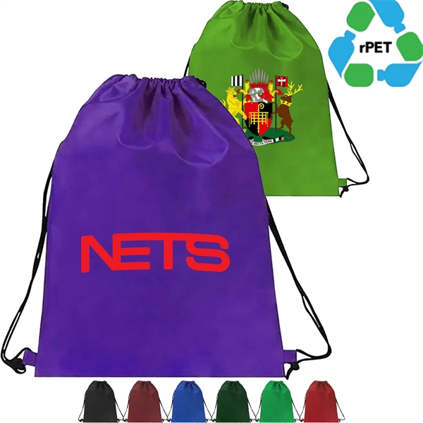 15x18 Cinch Pack rPET Recycled Polyester Drawstring Bag