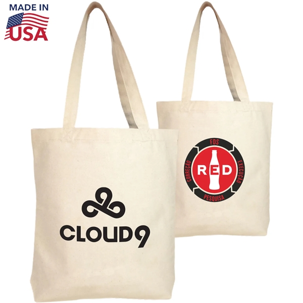 100% USA-Made 10 oz Cotton Canvas Tote Bag (13" x12.5" x3")