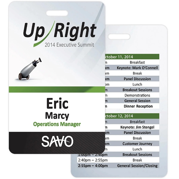2-1/8" x 3-3/8" Full Color Vertical Memphis Event Name Badge