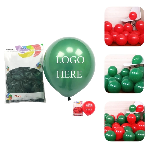 Christmas Party 10" Latex Balloon - 100pcs Set