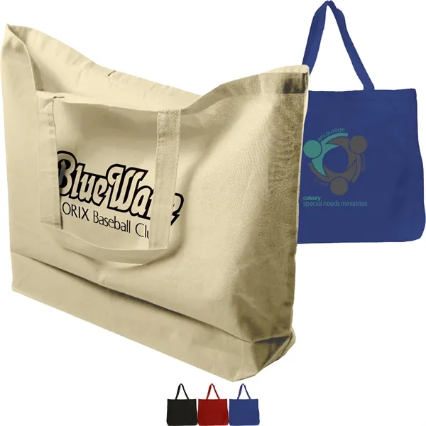 7 oz. Cotton Canvas Jumbo Grocery Tote Bag (20" X 15")