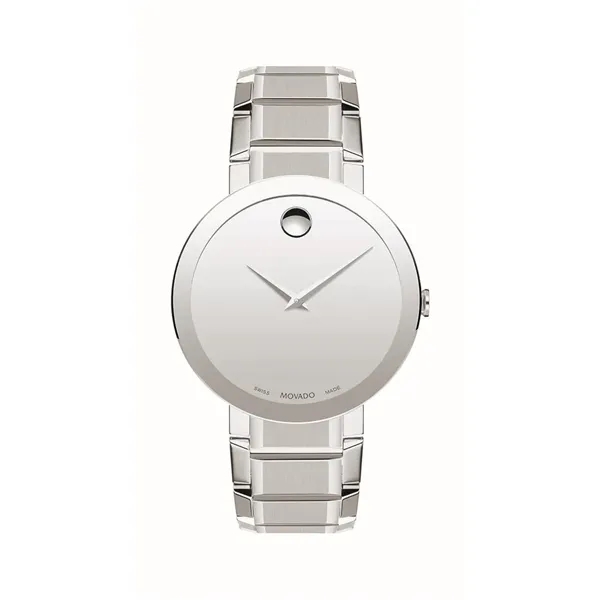 Movado Sapphire Gents Watch. SS Case/bracelet. Mirror Dial