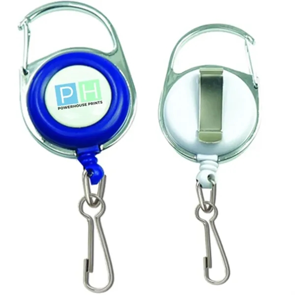 Retractable Carabiner Badge Holder w/ J-Hook & Belt clip