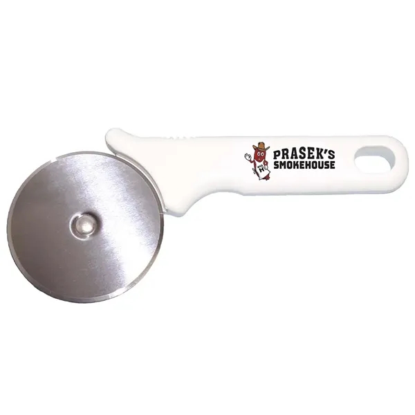 Pizza Cutter White Plastic Handle