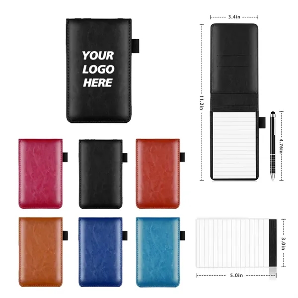 Hardcover A7 Mini Pocket Notepad with Metal Rotating Pen