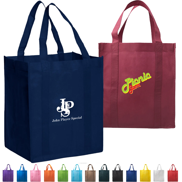 Non-Woven Reusable Gusset Tote Bag USA Decorated (13x10x15)