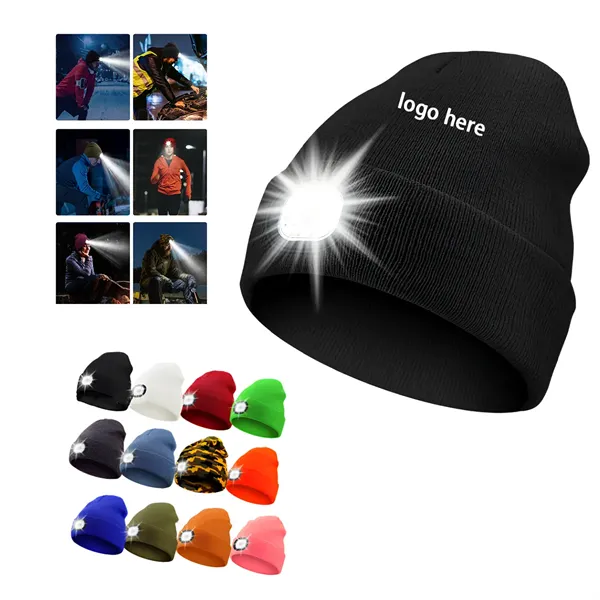 LED Light Winter Knitted Hat Cap