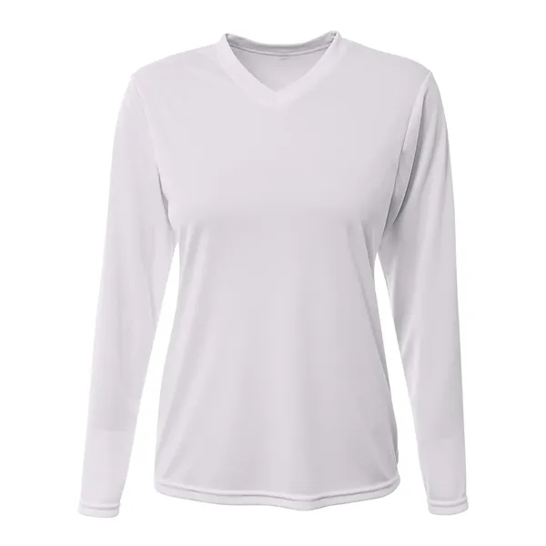 A4 Ladies' Long-Sleeve Sprint V-Neck T-Shirt