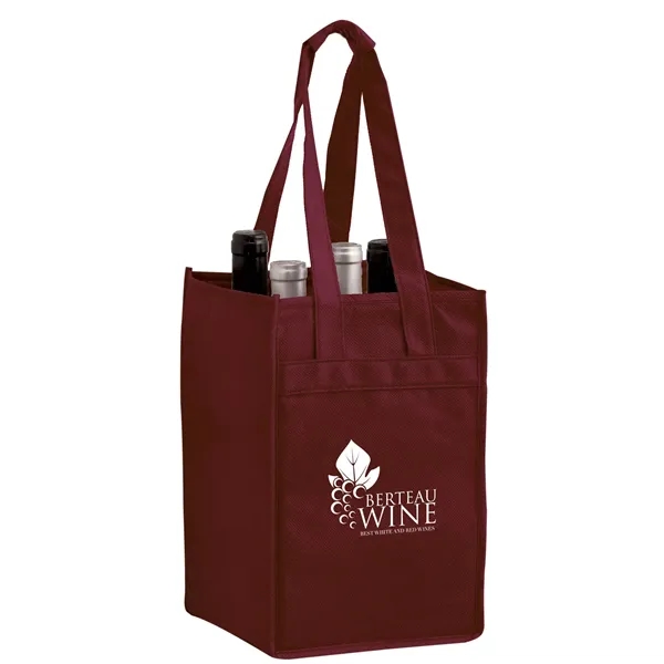 Wine Tote - 4 Bottle Bag - Screen Print