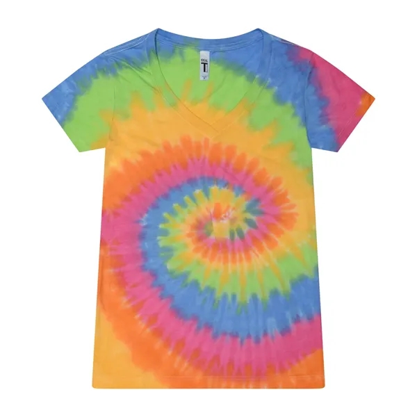 Tie-Dye Ladies' V-Neck T-Shirt