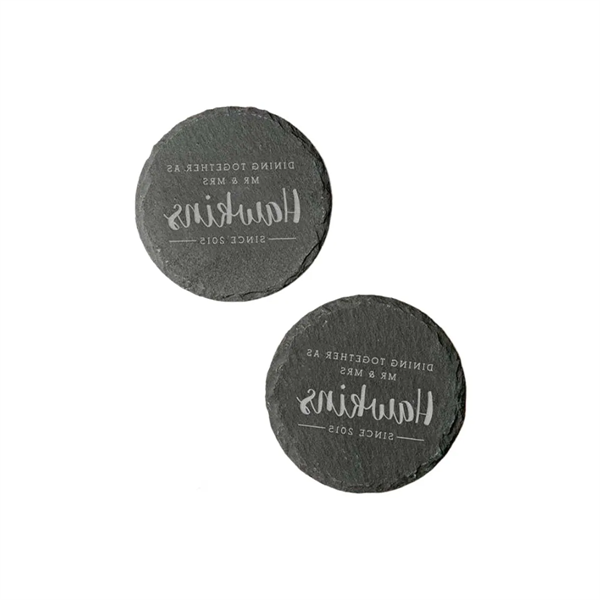 Personalized Black Slate Coaster
