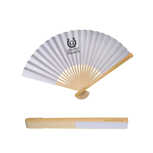 Prime Line Bamboo Folding Handheld Fan