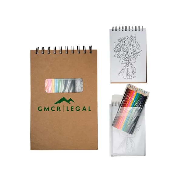 Prime Line Notebook With Colored Pencils