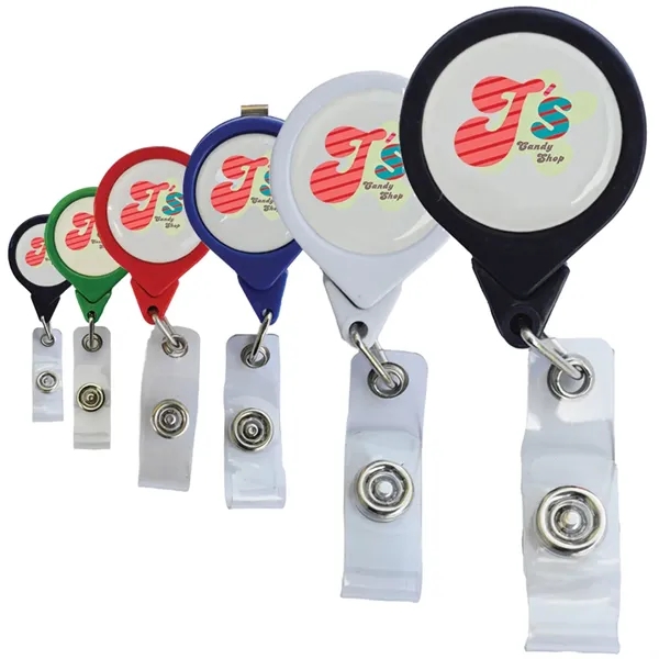 No-Twist Round Retractable Badge with Bulldog Clip