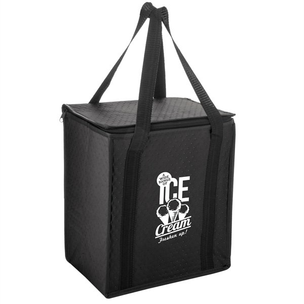 Insulated Tote With Square Zippered Top - Screen Print