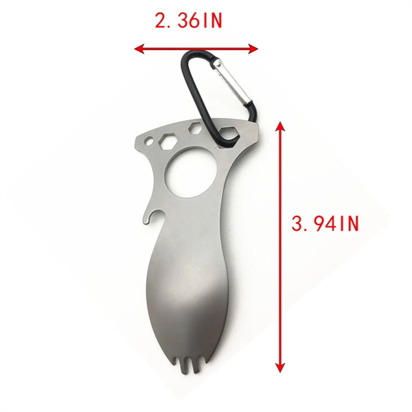 6 In 1 Multifunctional Spork Eating Tool With Carabiner