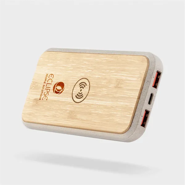 Wireless Quick Charging Bamboo Power Bank