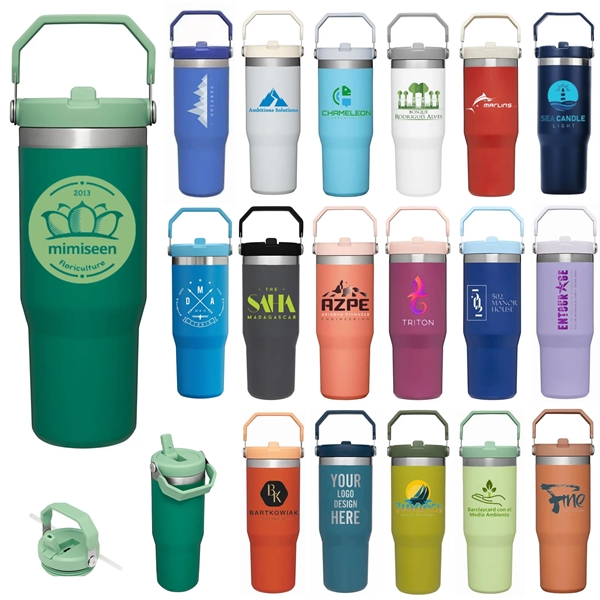 30oz Vacuum Tumbler with Straw and Handle