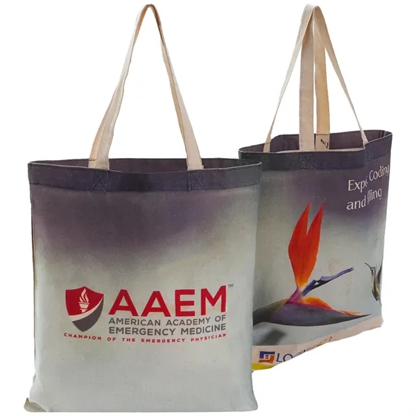 6 Oz. Natural Sublimated Poly Canvas Tote Bag (15" x 16")