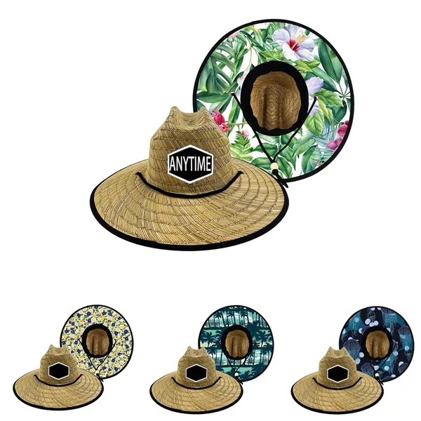 Wide Brim Straw Hat In Summer Beach