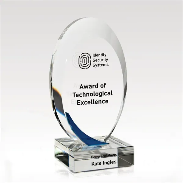 Oval Blue Crystal Award