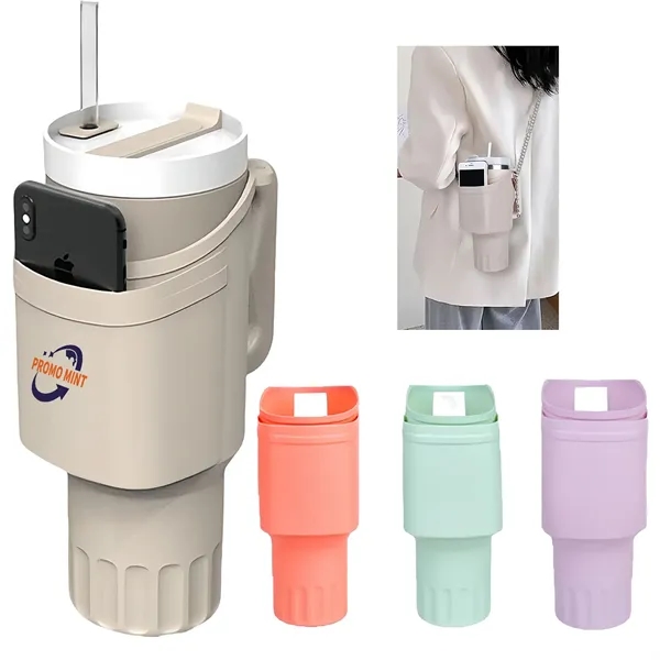 Silicone Boot 40oz Tumbler Handle Water Bottle Holder Cover